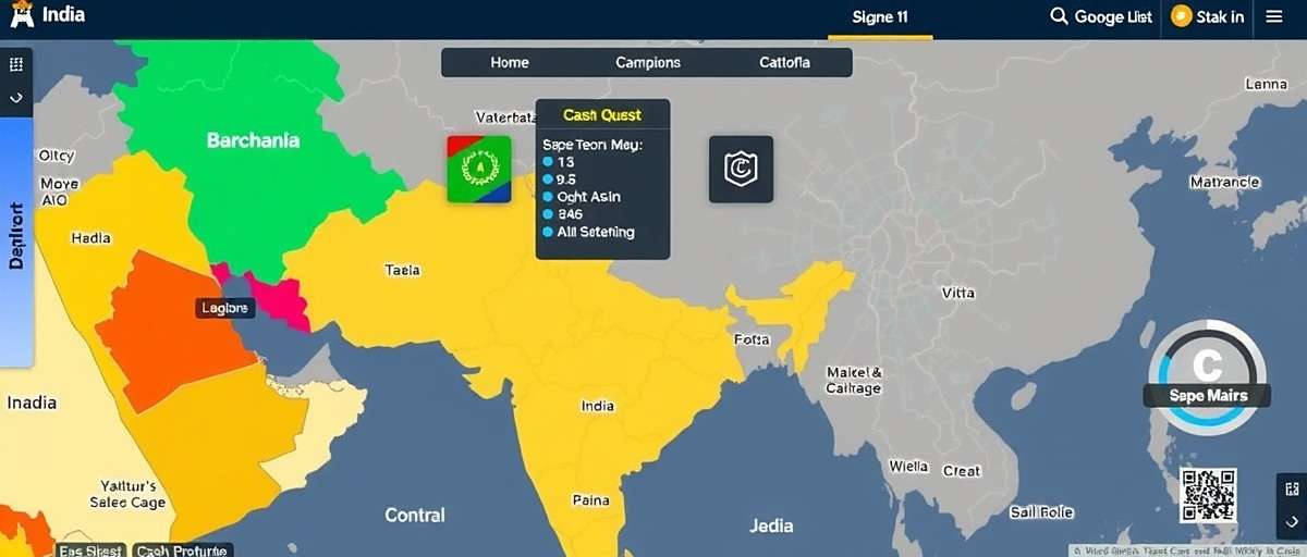 Cash Quest Champions Popularity Across Indian States Cash Quest Champions User Distribution Map India